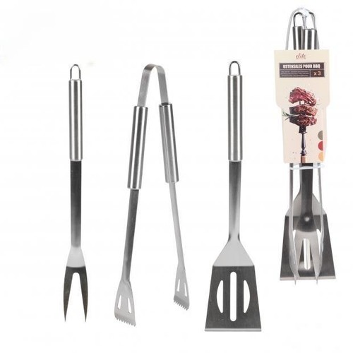 Bbq tool set 3pc - tool, stainless